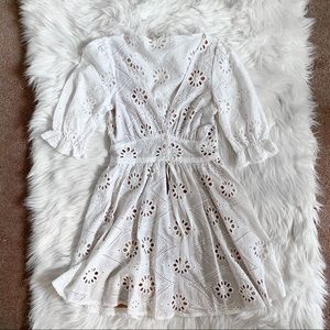 For love & lemons cotton white mini dress